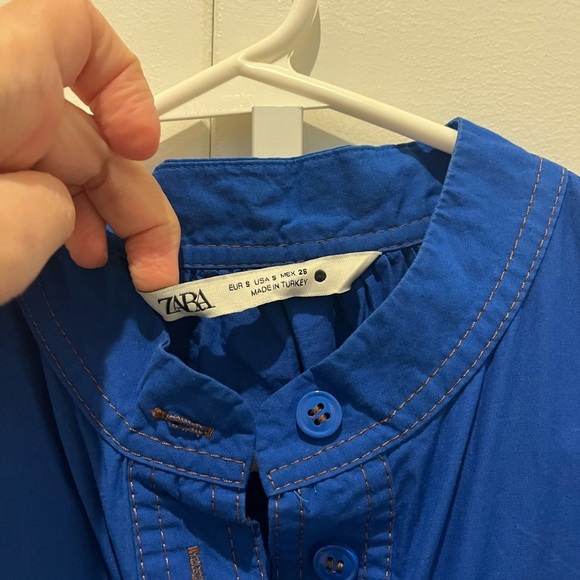 Zara Vibrant Blue women’s Dress with Ruffle Hem gently worn - Picture 6 of 12